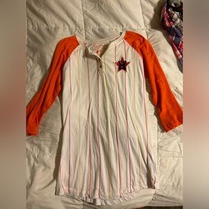 Houston Astros baseball 3/4 length button womens shirt